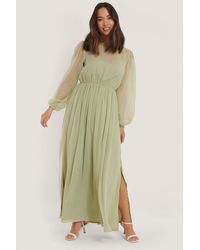 NA-KD Party Swiss Dot Maxikleid - Grün