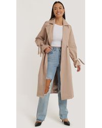 NA-KD Beige Oversized Trenchcoat - Natural