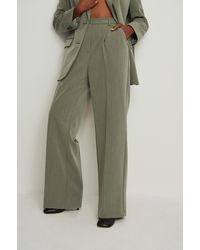 NA-KD Trend Pantalon Met Hoge Taille - Groen