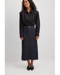 NA-KD - Blue Denim Tailored Detail Maxi Skirt - Lyst