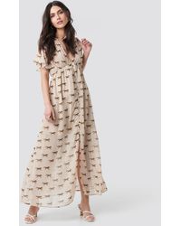 NA-KD Trend Front Button Maxi Dress - Mehrfarbig