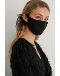 NA-KD Accessories Big Bow Face Mask - Zwart