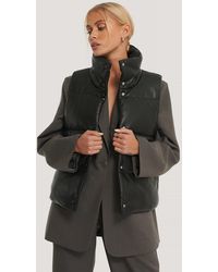 NA-KD Gevoerd Pu-gilet - Zwart