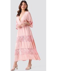Trendyol Tulum Lace Maxi Dress - Roze