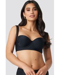 NA-KD Wide Strap Bikini Top - Zwart