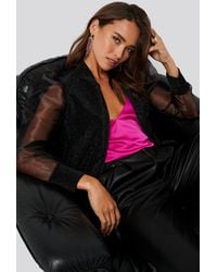 Trendyol Organza Detailed Knitted Jacket - Zwart