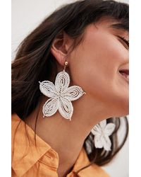 NA-KD Flower Pearl Earrings - Black
