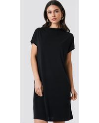 NA-KD Jersey Cap Sleeve Dress - Zwart