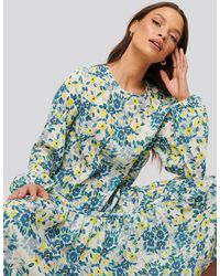 NA-KD Midi-chiffonjurk - Blauw