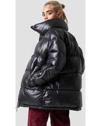 mango black puffer coat