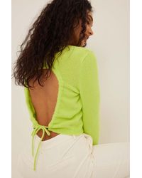 NA-KD Green Knitted Open Back Detail Sweater