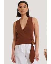 Trendyol Ally Top - Braun