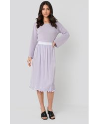 NA-KD Pleated Detailed Hem Skirt - Paars