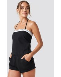 Calvin Klein Bandeau Romper - Schwarz
