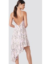 NA-KD Floral Print Halter Neck Midi Dress - Roze
