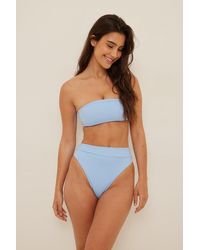 NA-KD Swimwear Culotte de bikini taille haute - Bleu