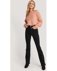 NA-KD Skinny Bootcut Jeans - Zwart