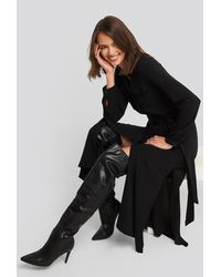 NA-KD Belted Grandad Collar Shirt Dress - Schwarz