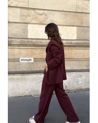 NA-KD - Red Mid Waist Tailored Suit Pants - Lyst
