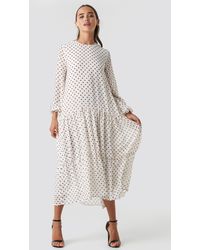 NA-KD Boho Dotted Ruffle Chiffon Dress - Mehrfarbig