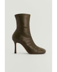 NA-KD Green Recycled Rounded Toe Ankle Boots