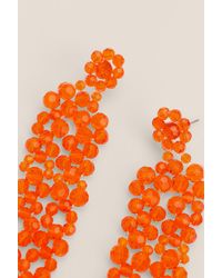 NA-KD Accessories Long Strass Earrings - Oranje