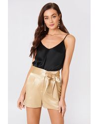 high waist satin shorts