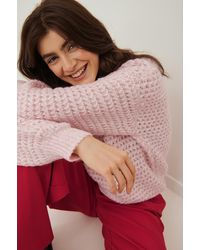 Dames Kleding voor voor Truien en gebreide kleding voor Mouwloze truien ASOS Synthetisch Vest Met Ronde Hals En Knopen Voor in het Roze 