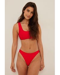 NA-KD Swimwear Sporty Bikini Briefs - Rot
