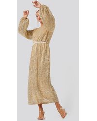 NA-KD Party Open Back Sequin Dress - Mettallic