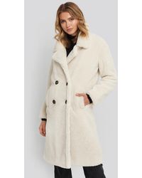 NA-KD Long Teddy Coat - Meerkleurig