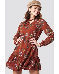 Trendyol Shawl Collar Mini Dress - Rot