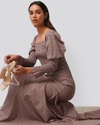 NA-KD Maxi-jurk Met Lange Mouwen - Roze