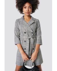 Trendyol Checkered Jacket Dress - Grau