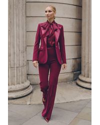 TOP - Nadine Merabi Naomi Burgundy Bodysuit - Lyst