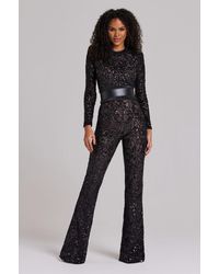 Nadine Merabi - Bella Dark Nude Jumpsuit - Lyst