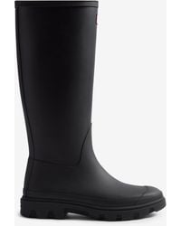 HUNTER - Downpour Tall Boot Regenlaarzen Van Rubber In Marineblauw - Lyst