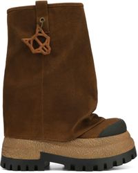 Naked Wolfe - Asymmetric Toe Canvas Chunky Boots - Lyst