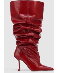 Naked Wolfe - Crinkle Patent Leather Heeled Boots - Lyst