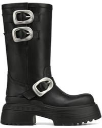 Naked Wolfe - Buckle Leather Ankle Boots with Straps - Lyst