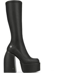 Naked Wolfe Spice Faux-leather Knee-thigh Heeled Boots - Black
