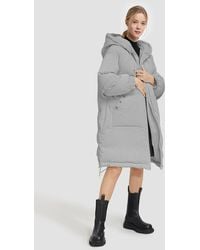 Nap Oversized Hooded Puffer Coat - Grey