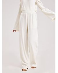 Nap Wide Leg Ribbed Trousers - White