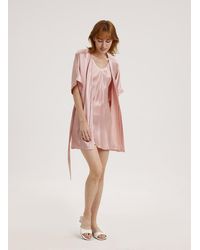 Nap - Lily Nightgown & Robe Silk Set - Lyst