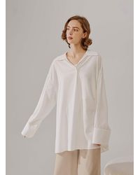 Nap Flowy Long Shirt - White