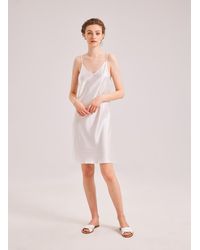 Nap - Loose-fit Strap Silk-satin Mini Dress - Lyst