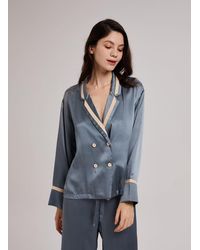 Nap - Button Down Silk Pajama Top - Lyst