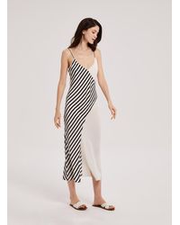 Nap Black Stripe Silk Slip Dress