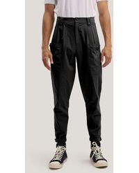 Nap Cotton Cargo Pants - Black