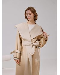Nap Harmony Belted Wrap Wool Coat - Natural
